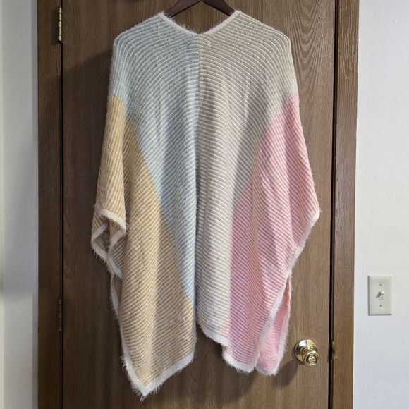 House Of Harlow 1960 Fuzzy Open Kimono Wrap Cardigan Sweater - Picture 3 of 6